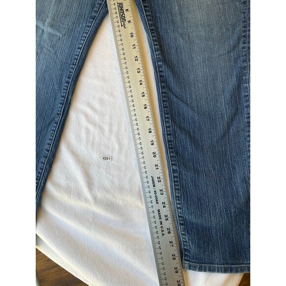 Ann Taylor LOFT Women Curvy Skinny Jeans size 12 Blue Mid Rise Boot Cut - Picture 4 of 10